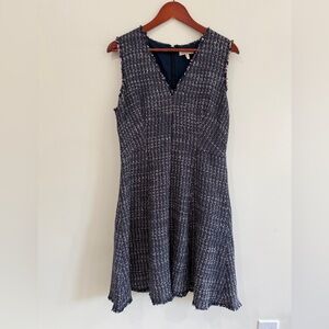 Rebecca Taylor Navy Blue Tweed A-line Dress